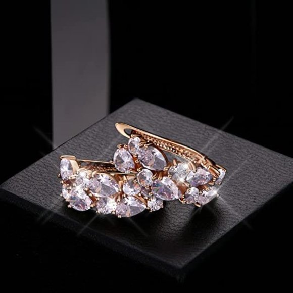 NEW Sparkling Bling Swarovski Crystal Rhinestone Earrings + FREE Gift! - Picture 5 of 8